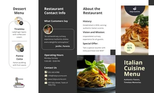 Free  Template: Italienische Küche, Menü, Doppel, Parallel, Broschüre