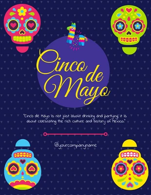 Free  Template: Modèle de citations Cinco De Mayo en couleur