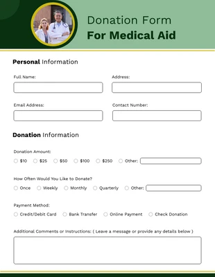 Free interactive Template: Formulario De Donación Moderno Amarillo Verde