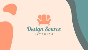 Free  Template: Biglietto da visita dal design d'interni giocoso color crema