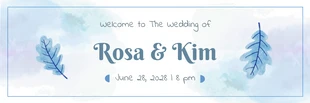 Free  Template: Bannière de mariage aquarelle bleue