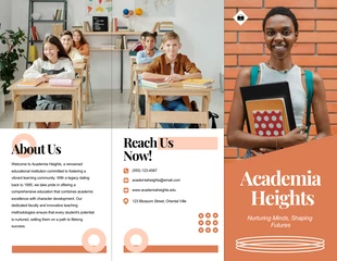 Free  Template: Brochure à trois volets pour l'école orange et blanche
