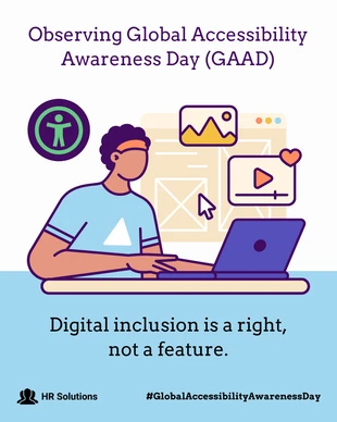 premium accessible Template: Global Accessibility Awareness Day Carousel Instagram Post