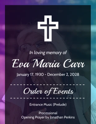 premium  Template: Programa do evento Gradient Memorial