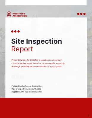 Free  Template: Rapporto di ispezione del sito