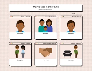 Free  Template: Crema marketing storyboard di vita familiare