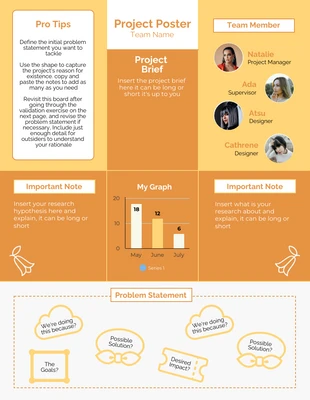 Free  Template: Pôster do Projeto Amarelo e Laranja