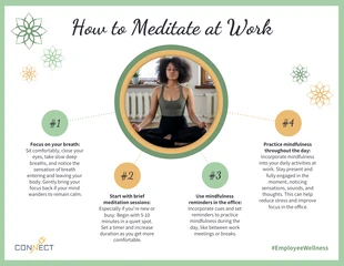 premium  Template: Pôster Meditação no local de trabalho para atenção plena e saúde mental