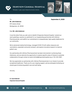 business  Template: Carta intestata blu dell'ospedale degli Yankees