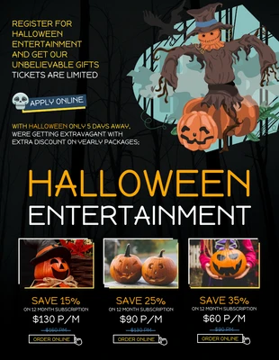 premium  Template: Pôster de entretenimento de Halloween