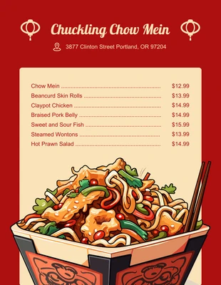 Free  Template: Menu De Camion De Nourriture D'illustration Classique Rouge Et Jaune