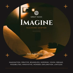Free  Template: Dunkelgraues und braunes klassisches Vintage-Albumcover