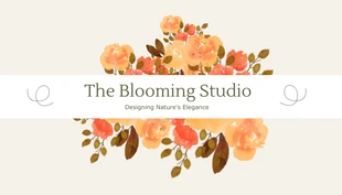 Free  Template: Cartão de Visita Floral Fácil Marrom