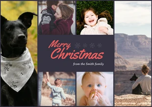 Free  Template: Carte de Noël familiale