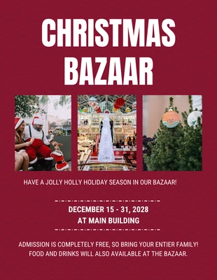 Free  Template: Flyer Roter Weihnachtsbasar