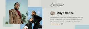 Free  Template: Banner cinza de revisão de moda
