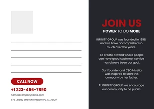 Dark Grey And Red Modern Professional Business Postcard - Pagina 2