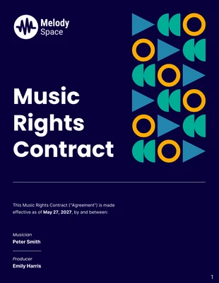 premium  Template: Modello di contratto per i diritti musicali