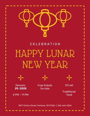 Free  Template: Affiche rouge du Nouvel An lunaire
