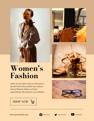 Free  Template: Modelo de pôster de moda feminina Soft Cream