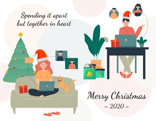 Free  Template: Carte de Noël de Social Distance