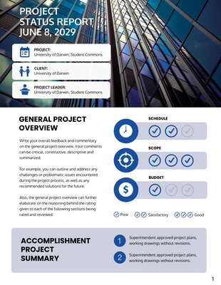 business  Template: Relatório de status do projeto