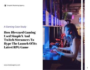 premium  Template: Modelo de estudo de caso de marketing de videogame moderno