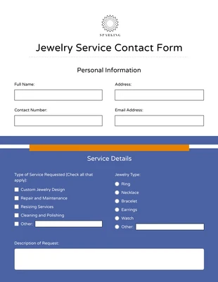 premium interactive Template: Formulaires simples de liste de contacts d'urgence imprimables bleu orange