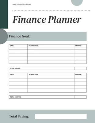 Free  Template: Planejador Financeiro Branco e Verde