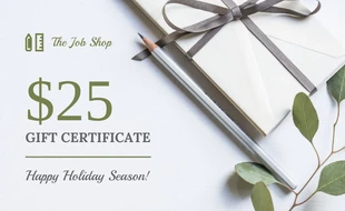 Free  Template: Cheque regalo navideño sencillo