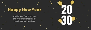 Free  Template: Schwarz und Gold Neujahrsgrüße Banner