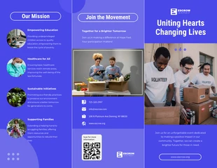 business  Template: Folheto de caridade simples azul