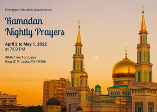 Free  Template: Invitation à la prière à la mosquée