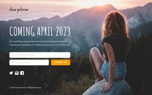 Free  Template: Page d'atterrissage pour un blog de voyage