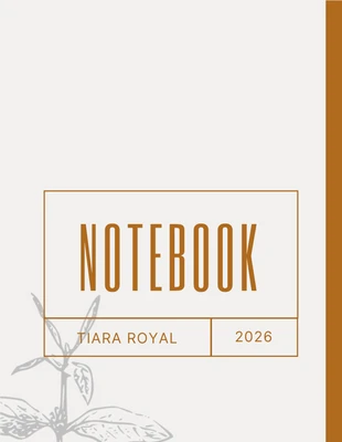 Free  Template: Copertina del libro per notebook minimalista grigio chiaro e marrone