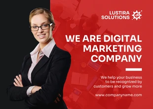 Free  Template: Cartolina di marketing professionale rossa e nera