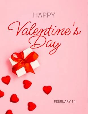 Free  Template: Affiche minimaliste rose pastel pour la Saint-Valentin