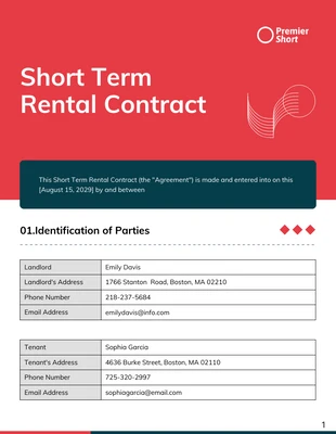 business  Template: Modèle de contrat de location à court terme