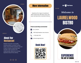 Free  Template: Brochure ripiegabile del ristorante viola e oro