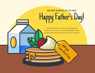 Free  Template: Carte de fête des pères pour les crêpes à la maison