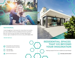 premium  Template: Folheto de duas dobras de imóveis residenciais Teal