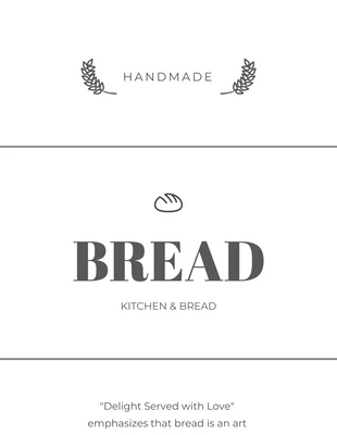 Free  Template: Etiqueta de cocina Pan minimalista blanco