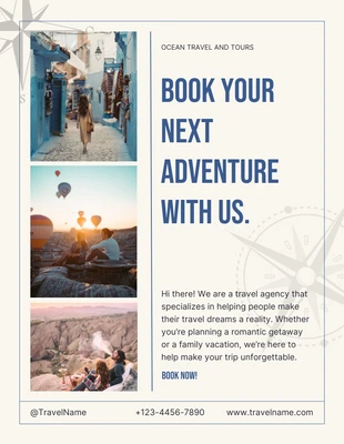 Free  Template: Poster da viaggio con collage di foto classico beige