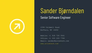 business  Template: Biglietto da visita giallo scuro tecnologico