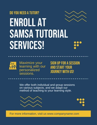 Free  Template: Volantino di servizio Tutorial blu moderno