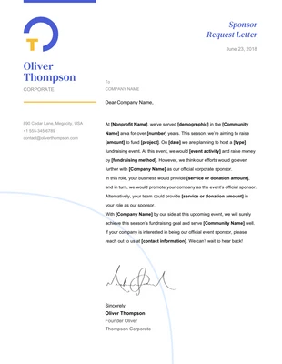 Free  Template: Lettre de demande de sponsor violet clair