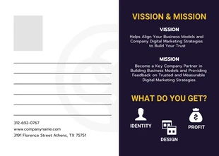 Yellow And Nay Modern Professional Marketing Postcard - Pagina 2
