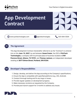 Free  Template: Modelo de contrato de desenvolvimento de aplicativos