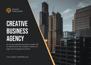 business  Template: Postal De Negocios Profesional Negra Y Amarilla