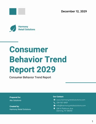 business  Template: Rapport sur les tendances du comportement des consommateurs